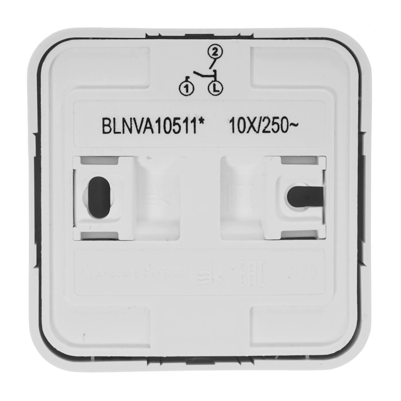 Выключатель о/у Blanca BLNVA105111, 2 клавиши, с/инд, белый