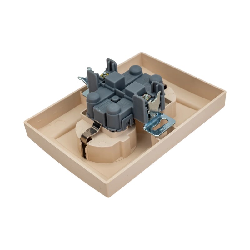 Розетка с/у Минск ERR16-128-200, 2 гнезда, с/з, з/ш, бежевая