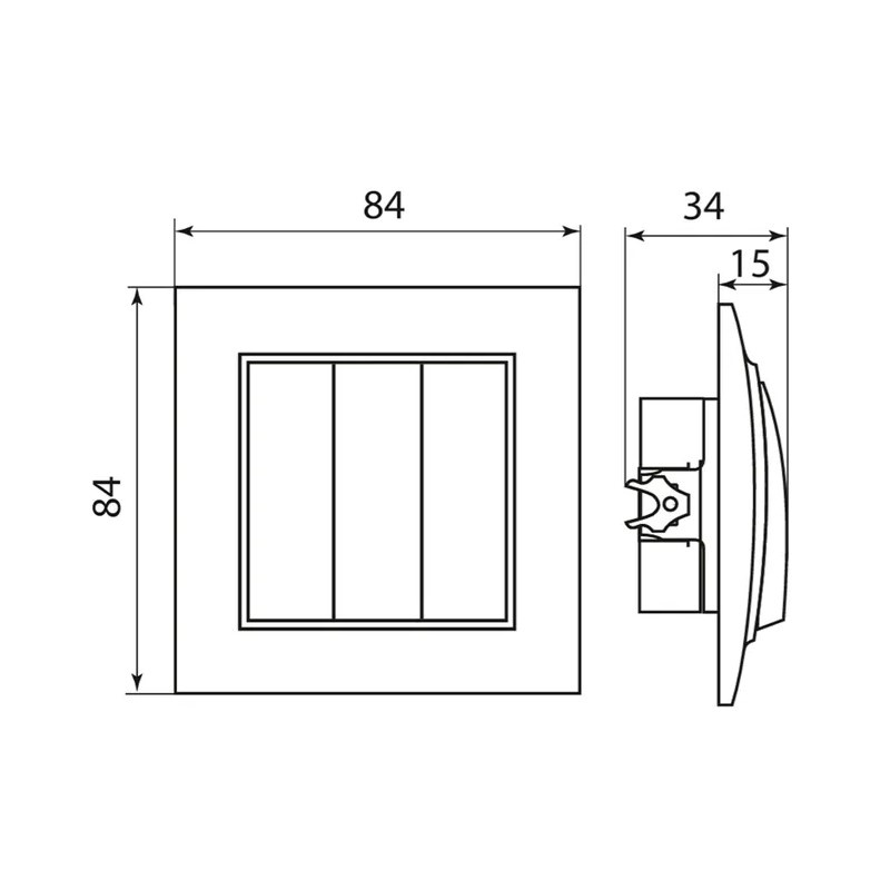 Выключатель с/у Минск ERV10-024-20, 3 клавиши, б/инд, бежевый