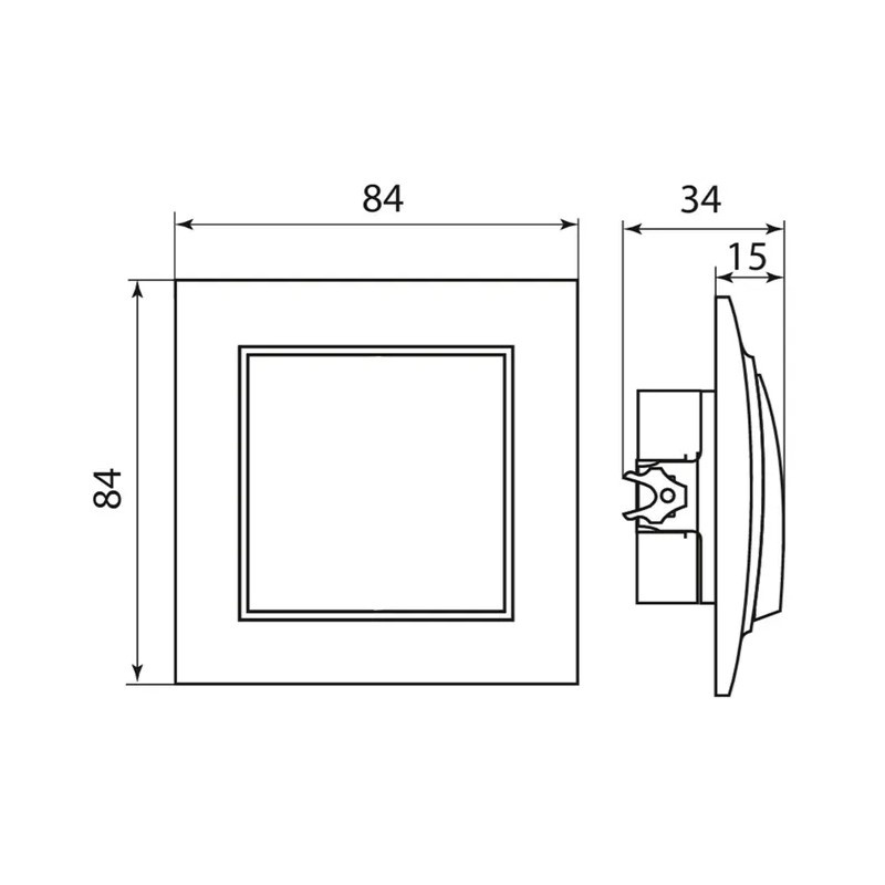 Переключатель с/у Минск ERV10-025-10, 1 клавиша, б/инд, белый