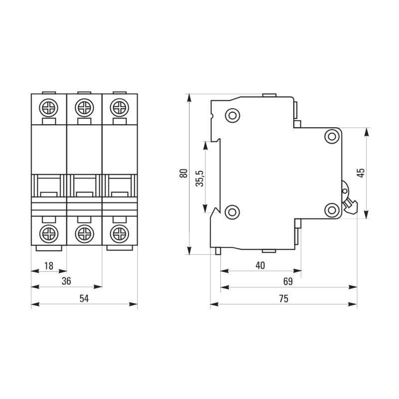 Выключатель автоматический EKF ВА 47-29 4,5кА, С 25А, 2П