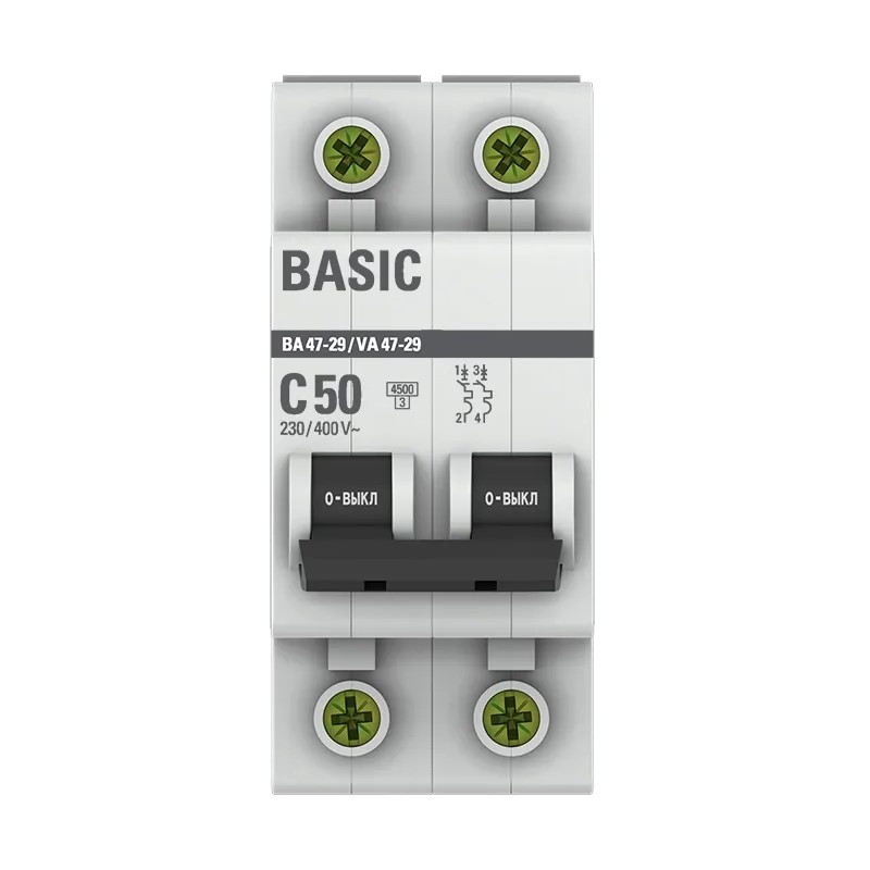 Выключатель автоматический EKF ВА 47-29 4,5кА, С 50А, 2П