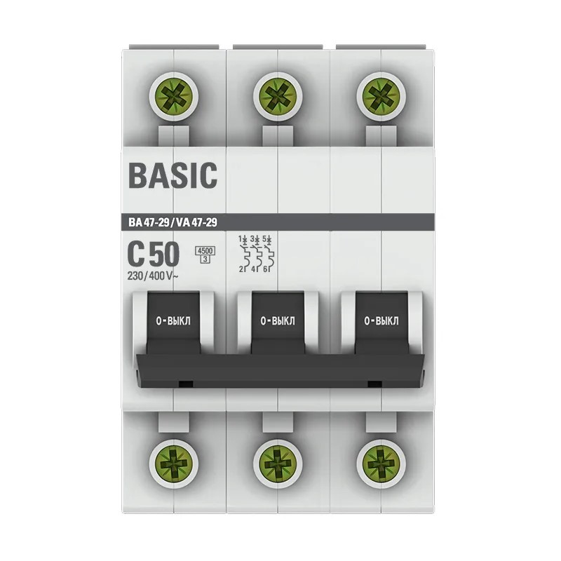 Выключатель автоматический EKF ВА 47-29 4,5кА, С 50А, 3П