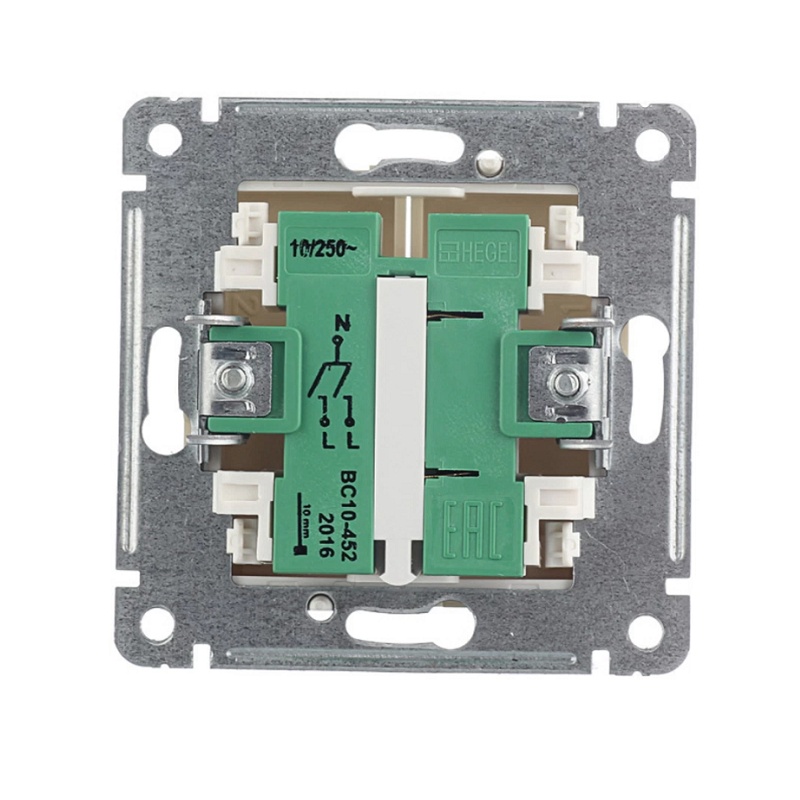 Выключатель с/у Master ВС10-452-01, 2 клавиши, с/инд, слоновая кость