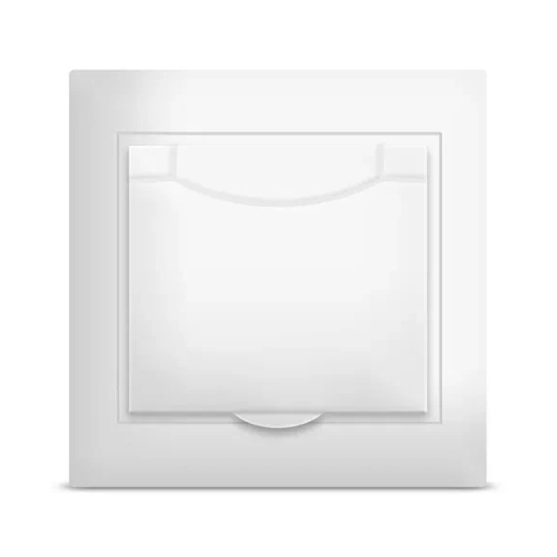 Розетка в сборе с/у Севиль С0029, 1 гнездо, с/з и крышкой, 16А, белая