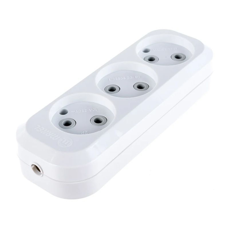 Колодка 3 гнезда Makel MGP121, 10А, 230В, б/з, белая
