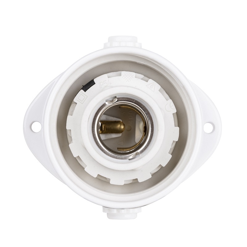 Светильник д/ сауны под E27, 60Вт, 230В, настенный/потолочный, IP54, белый пластик+стекло