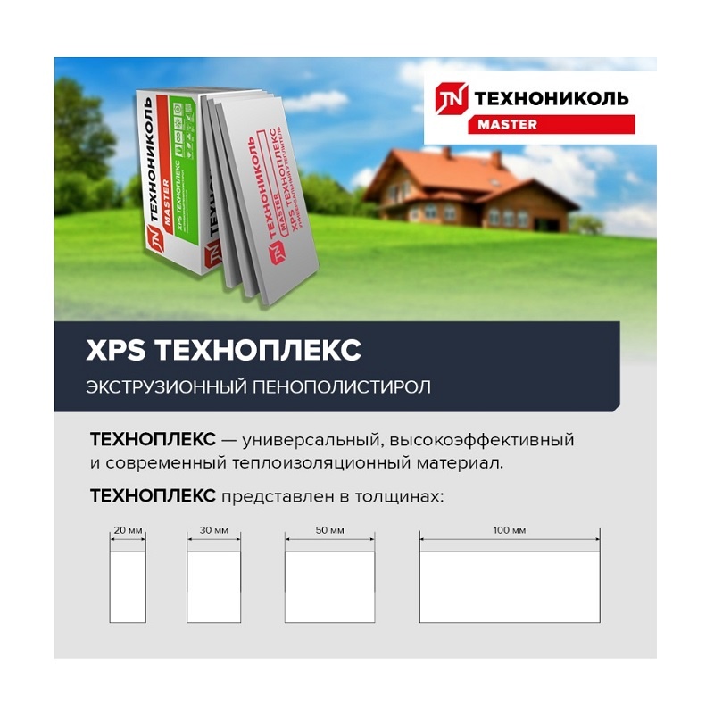 Пенополистирол экструдированный Технониколь Техноплекс 1200х600х20 мм, 20 шт