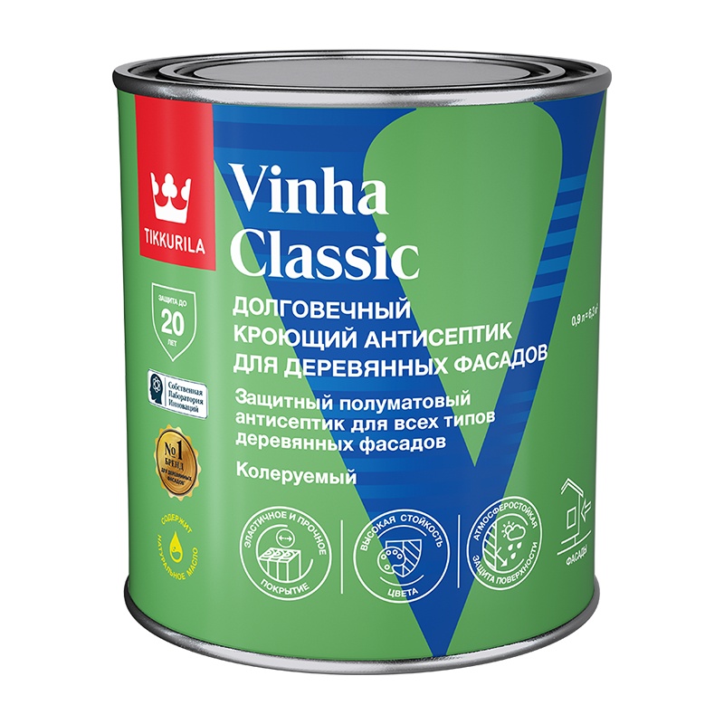 Антисептик кроющий Tikkurila Vinha Classic VC полуматовый (0,9 л)