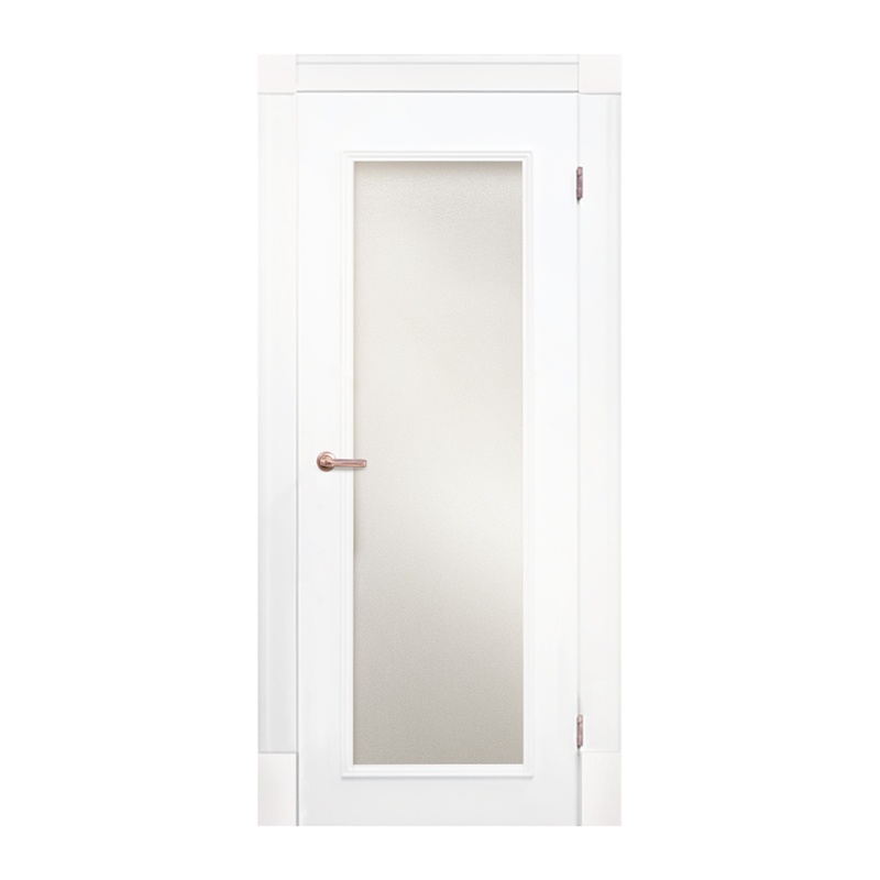 Полотно дверное Olovi Петербургские двери 1, со стеклом, белое, б/з (М9 845х2050 мм)