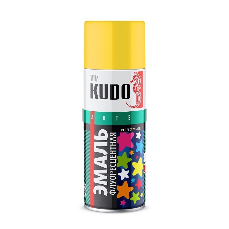 Эмаль Kudo KU-1204 флуоресцентная лимонно-жёлтая (0,52 л)