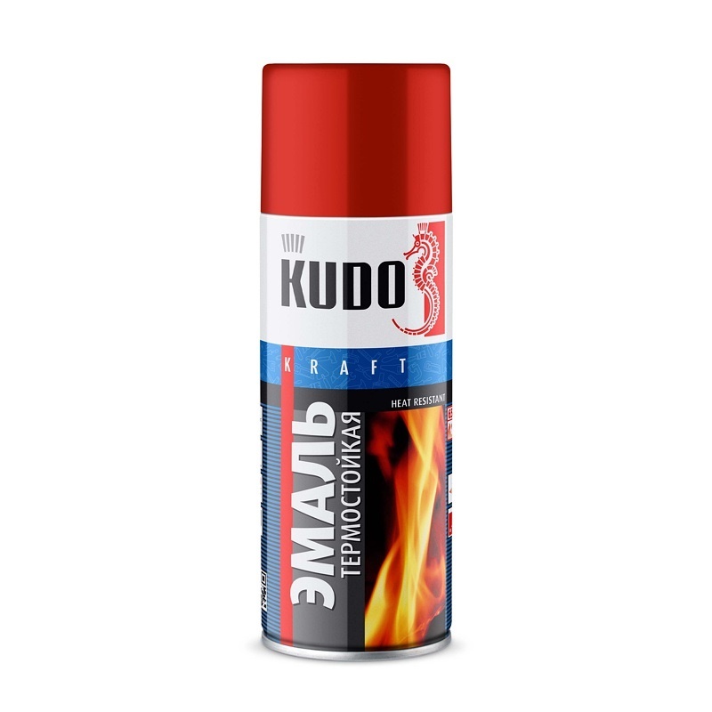 Эмаль термостойкая Kudo KU-5005 красная (0,52 л)