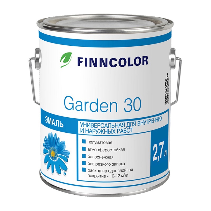 Эмаль алкидная Finncolor Garden 30 А полуматовая (2,7 л)