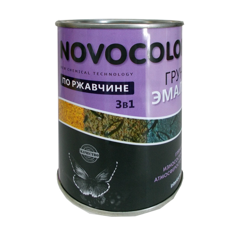 Грунт-эмаль Novocolor 3 в 1 глянцевая зелёная (1 кг)