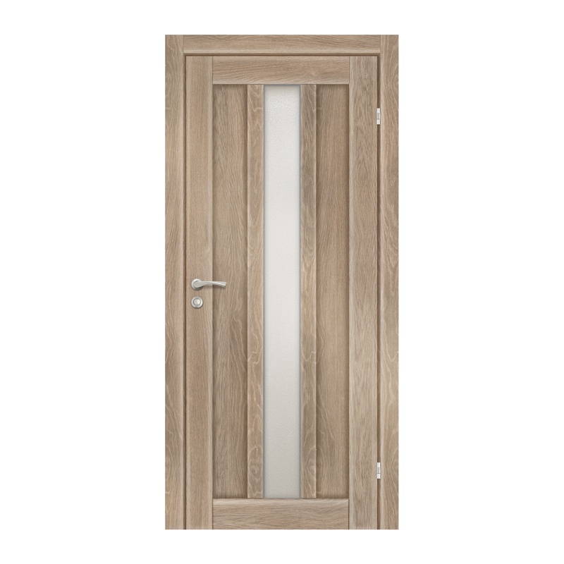 Полотно дверное Olovi Колорадо 1, со стеклом, дуб шале, б/п, б/ф (800х2000 мм)