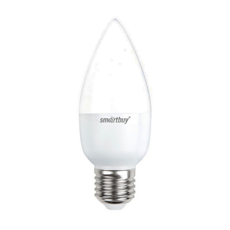 Лампа светодиодная Smartbuy LED E27, свеча, 7Вт, 230В, 4000К, нейтральный свет