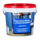 Гидроизоляция Pufas акриловая, с армированием, морозостойкая, 1,3 кг