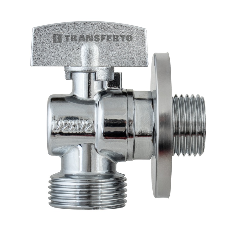 Кран шаровый угловой Klip 5003, с отражателем, 1/2"х1/2" Н/Н, бабочка