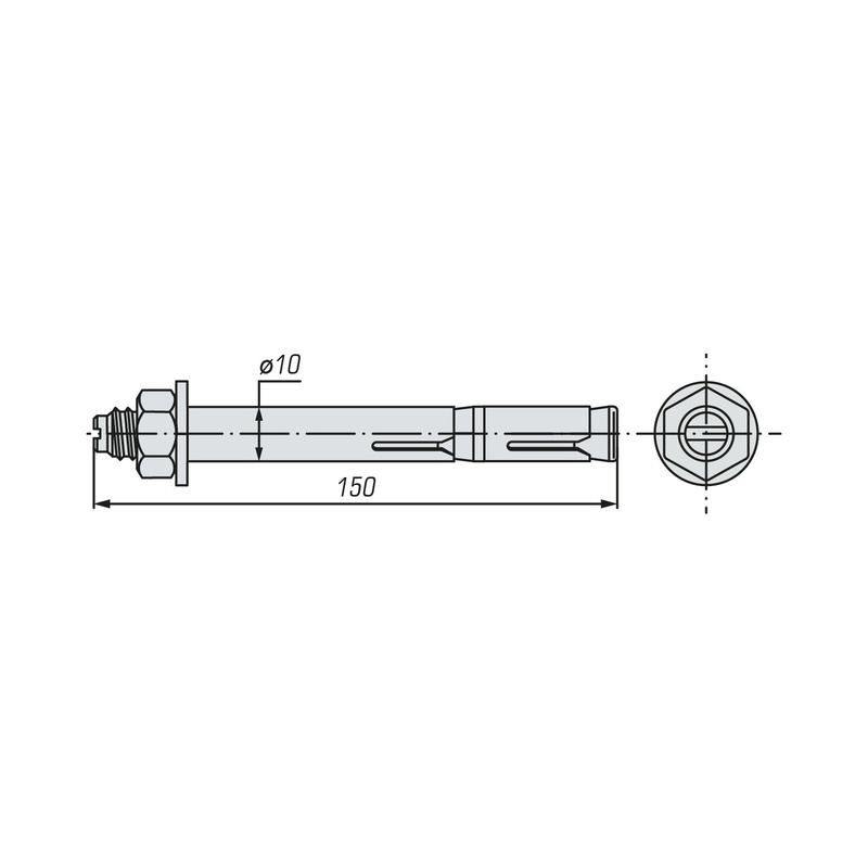 Болт анкерный двухраспорный SWFS 10х150 (50 шт)