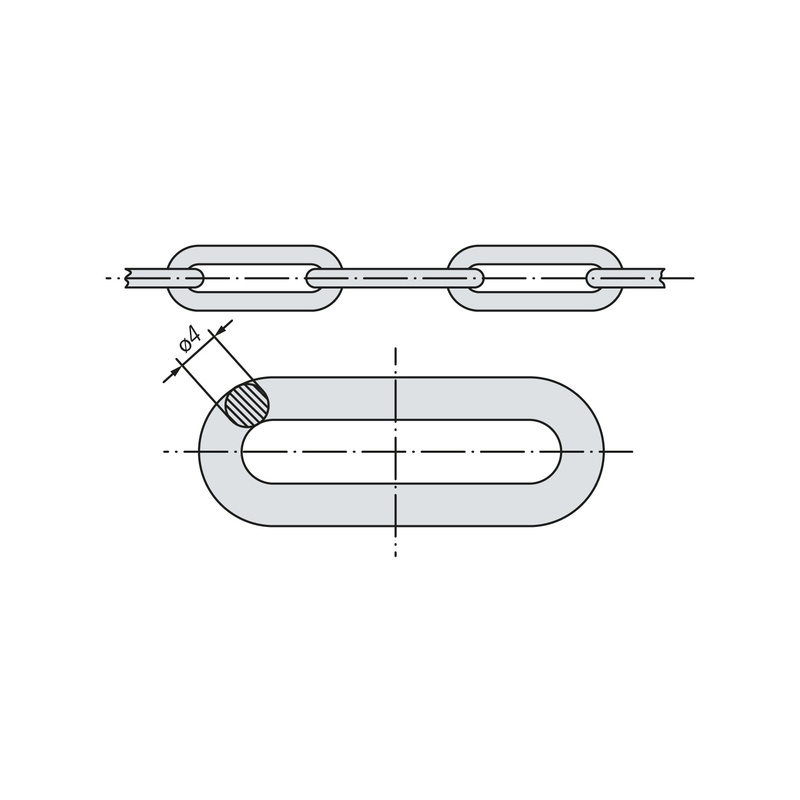 Цепь длиннозвенная SWFS DIN763 М4 (1 м)