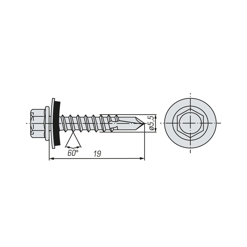 Саморез кровельный SWFS Premium RAL-3003 ZP 5,5х19 (250 шт)