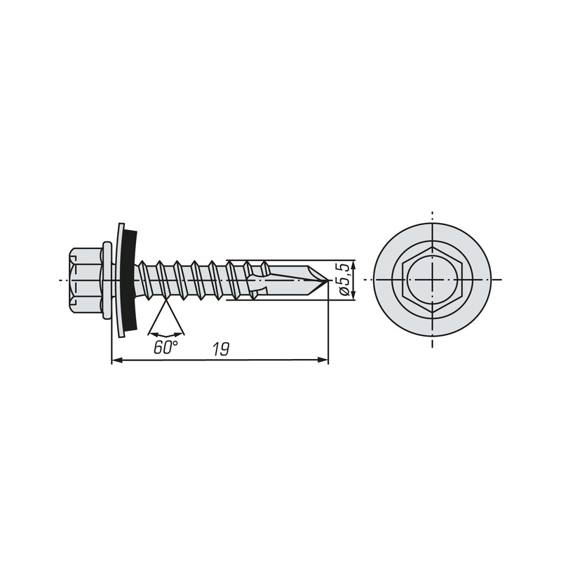 Саморез кровельный SWFS Premium RAL-3011 ZP 5,5х19 (250 шт)