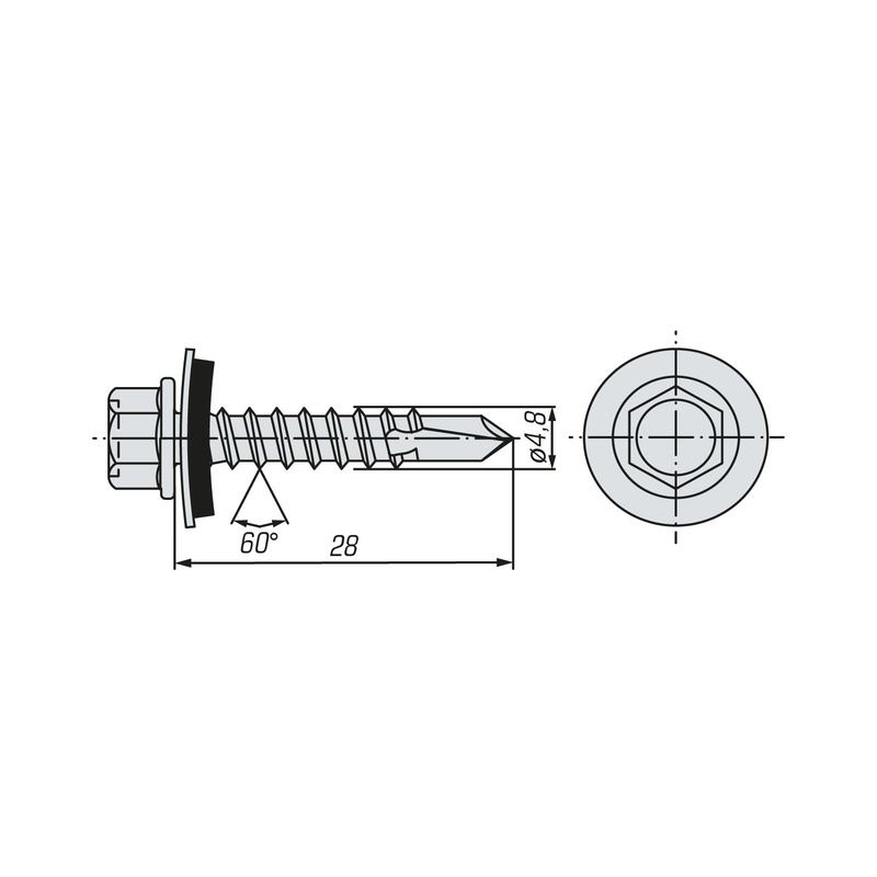 Саморез кровельный SWFS Premium RAL-9003 ZP 4,8х28 (300 шт) круглый конт-р