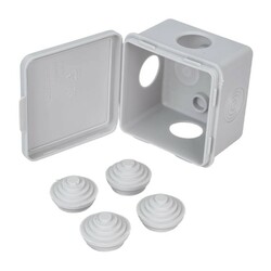 Коробка разветвительная о/у 4 ввода, 65х65х50 мм, серая IP54