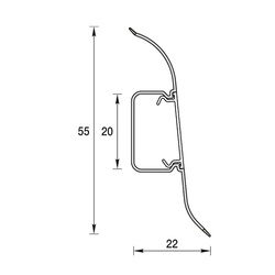 Плинтус Ideal Классик, с кабель-каналом, падук, 55 мм (2,2 м)