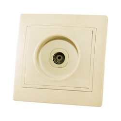 Розетка телевизионная TV с/у Таймыр SQ1814-0122, 1 гнездо, слоновая кость