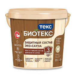 Защитный состав Текс Эко-Сауна Биотекс, полуматовый (0,9 л)