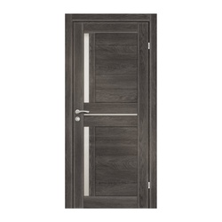 Полотно дверное OLOVI Орегон экошпон Дуб Графит 600х2000 мм со стеклом