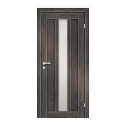 Полотно дверное OLOVI Колорадо1 экошпон Дуб Графит 700х2000 мм со стеклом