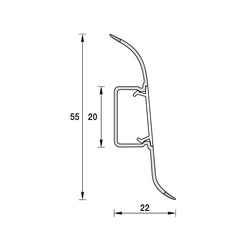 Плинтус Ideal Комфорт, с кабель-каналом, карагач, 55 мм (2,5 м)