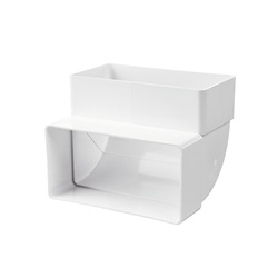 Колено вертикальное Наш Вент 5252, 90 градусов, 110х55 мм