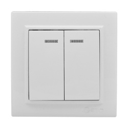 Выключатель с/у Минск ERV10-123-10, 2 клавиши, с/инд, белый