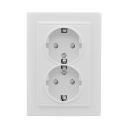 Розетка с/у Минск ERR16-128-100, 2 гнезда, с/з, з/ш, белая