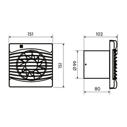 Вентилятор вытяжной НашВент Этюд 100, 99 м3/ч