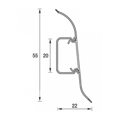 Плинтус Ideal Классик, с кабель-каналом, дуб беленый, 55 мм (2,2 м)
