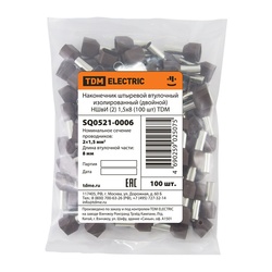 Наконечник НШвИ(2) 1, 5-8 для провода 1, 5 мм2 (100 шт.)